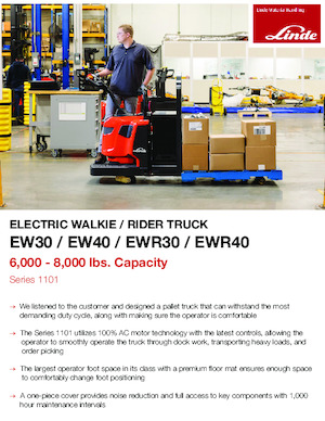 Gyslogkiséretű villástargoncák Linde EW40