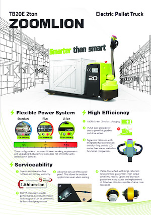 Gyslogkiséretű villástargoncák Zoomlion TB20E