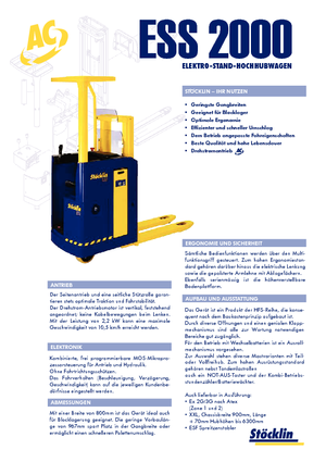 Vezetőállásos raklapemelők Stöcklin ESS 2000