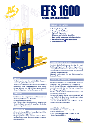 Vezetőüléses raklapemelők Stöcklin EFS 1600