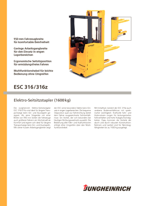 Vezetőüléses raklapemelők Jungheinrich ESC 316