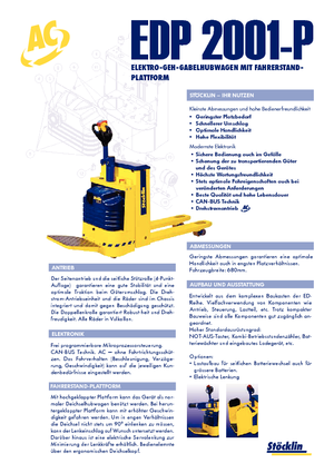 Vezetőállásos villástargoncák Stöcklin EHP 2000 P