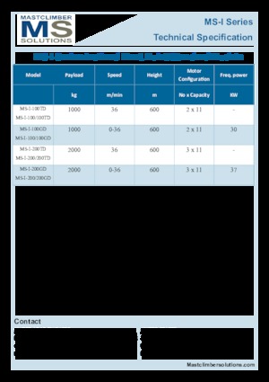 Ipari csörlők Mastclimber Solutions MS-I-100/100GD