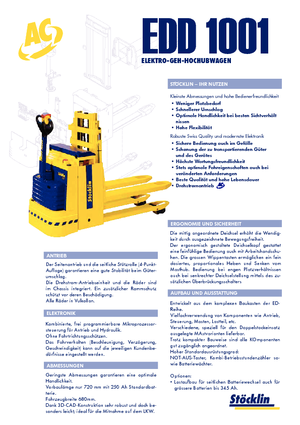 Gyalogkiséretű raklapemelák Stöcklin EDD 1001 Inox