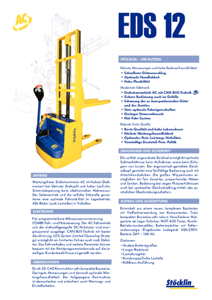 Gyalogkiséretű raklapemelák Stöcklin EDS 12