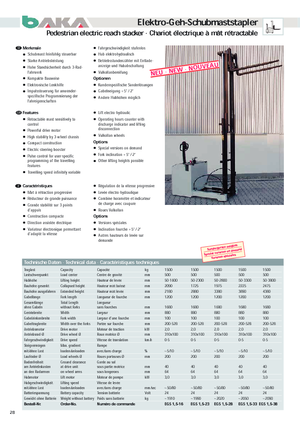 Gyalogkiséretű raklapemelák Baka EGS 1.5-16