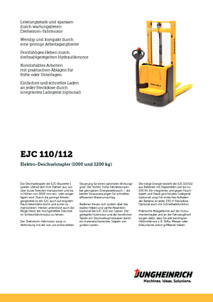 Gyalogkiséretű raklapemelák Jungheinrich EJC 112