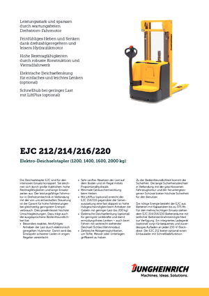 Gyalogkiséretű raklapemelák Jungheinrich EJC 216