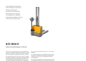 Gyalogkiséretű raklapemelák Jungheinrich EJC M10 E