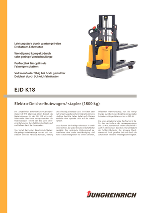 Gyalogkiséretű raklapemelák Jungheinrich EJD-K 18
