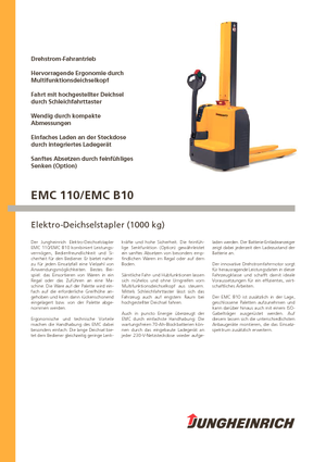 Gyalogkiséretű raklapemelák Jungheinrich EMC B10