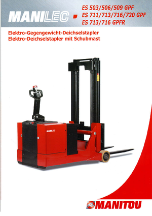 Gyalogkiséretű raklapemelák Manitou ES 509 GPF