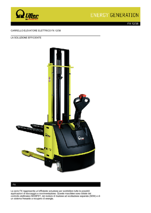 Gyalogkiséretű raklapemelák PRAMAC Lifter FX 12/38