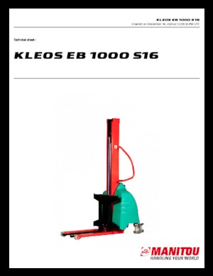 Gyalogkiséretű raklapemelák Manitou Kleos EB 1000 S16