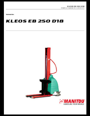 Gyalogkiséretű raklapemelák Manitou Kleos EB 250 D18