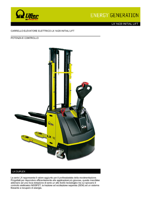 Gyalogkiséretű raklapemelák PRAMAC Lifter LX 14/29 IL