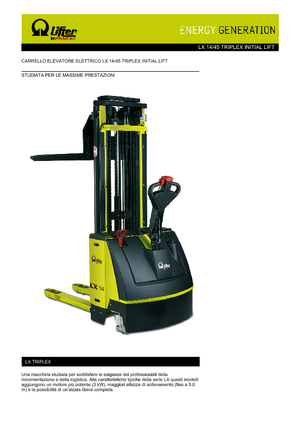 Gyalogkiséretű raklapemelák PRAMAC Lifter LX 14/45 Triplex IL