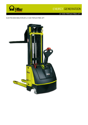 Gyalogkiséretű raklapemelák PRAMAC Lifter LX 14/50 Triplex-Free Lift