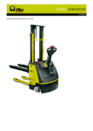 Gyalogkiséretű raklapemelák PRAMAC Lifter LX 16/25