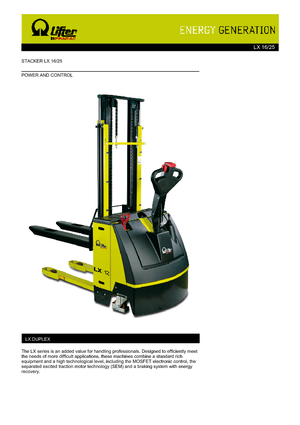 Gyalogkiséretű raklapemelák PRAMAC Lifter LX 16/25