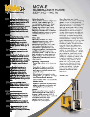 Gyalogkiséretű raklapemelák Yale MCW040-E