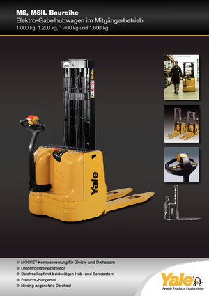 Gyalogkiséretű raklapemelák Yale MS10E