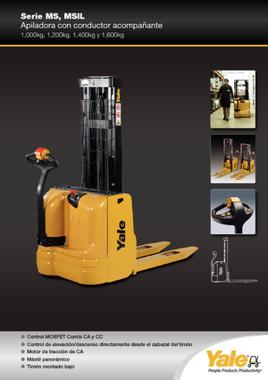 Gyalogkiséretű raklapemelák Yale MS10E