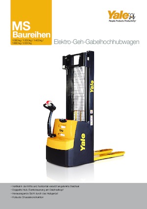 Gyalogkiséretű raklapemelák Yale MS20