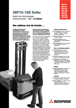 Gyalogkiséretű raklapemelák Mitsubishi SBP12N2