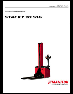 Gyalogkiséretű raklapemelák Manitou Stacky 10 S 16