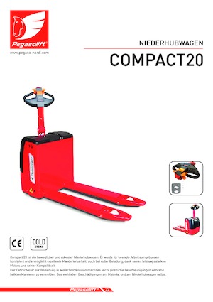 Gyslogkiséretű villástargoncák Pegasolift Compact 20