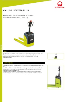 Gyslogkiséretű villástargoncák PRAMAC Lifter CX 12 EVO GEL