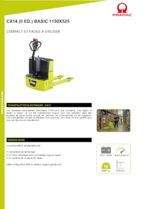 Gyslogkiséretű villástargoncák PRAMAC Lifter CX 14 Basic GEL