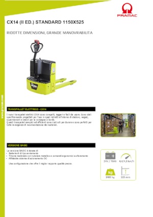Gyslogkiséretű villástargoncák PRAMAC Lifter CX 14 Basic GEL
