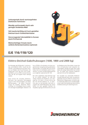 Gyslogkiséretű villástargoncák Jungheinrich EJE 116