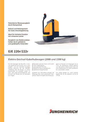 Gyslogkiséretű villástargoncák Jungheinrich EJE 220r