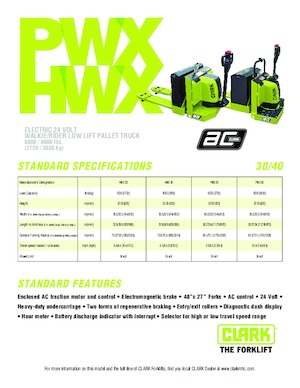 Gyslogkiséretű villástargoncák Clark HWX 40