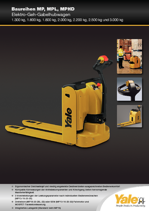 Gyslogkiséretű villástargoncák Yale MP22AC