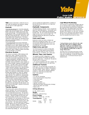 Gyslogkiséretű villástargoncák Yale MPR080VG