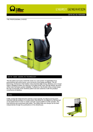 Gyslogkiséretű villástargoncák PRAMAC Lifter QX 18