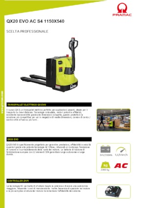 Gyslogkiséretű villástargoncák PRAMAC Lifter QX 20 EVO
