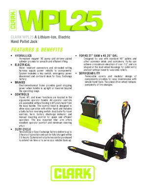 Gyslogkiséretű villástargoncák Clark WPL 25