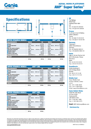 Gumikerekes vertikális emelésű munkaállványok Genie AWP 30 S