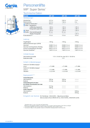 Gumikerekes vertikális emelésű munkaállványok Genie IWP 25 S