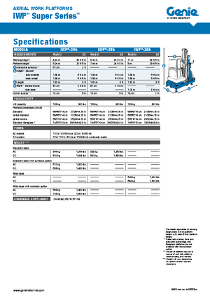 Gumikerekes vertikális emelésű munkaállványok Genie IWP 25 S
