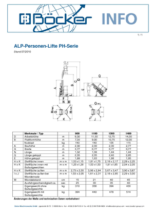 Gumikerekes vertikális emelésű munkaállványok ALP-Lift PH 1300