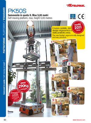 Gumikerekes vertikális emelésű munkaállványok Faraone PK 50 S