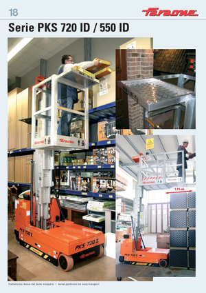 Gumikerekes vertikális emelésű munkaállványok Faraone PKS 550 ID