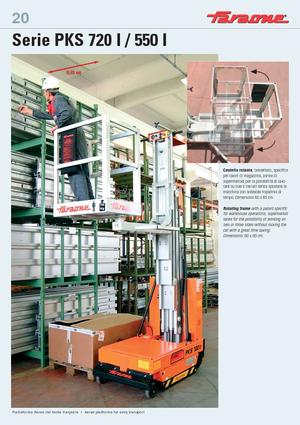 Gumikerekes vertikális emelésű munkaállványok Faraone PKS 720 ZI