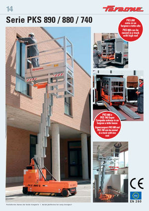 Gumikerekes vertikális emelésű munkaállványok Faraone PKS 740